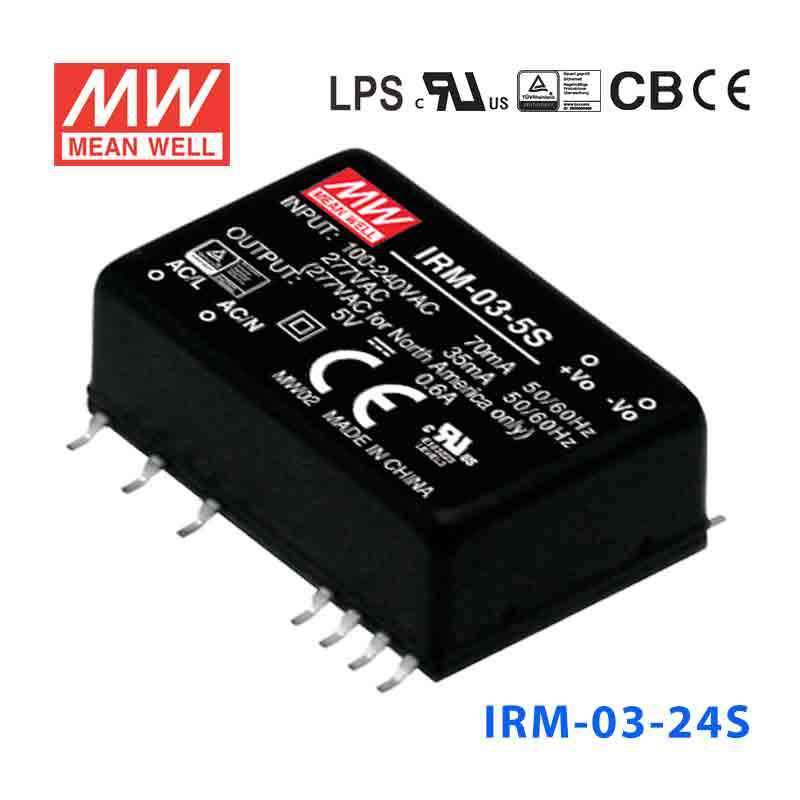 Mean Well IRM-03-24S Switching Power Supply 3W 24V 125mA - Encapsulated