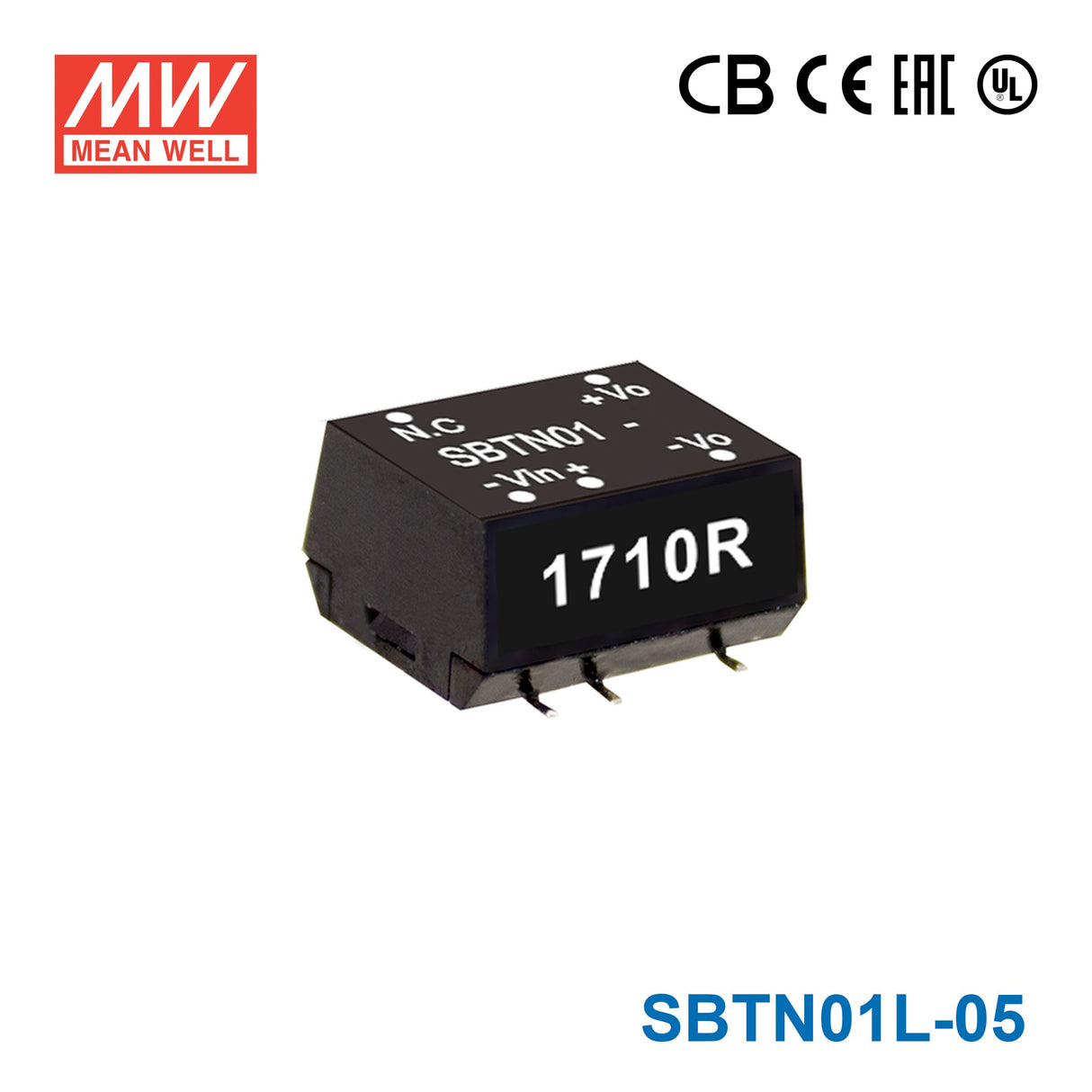 Mean Well SBTN01L-05 DC-DC Converter - 1W 5V DC in 5V out 200mA