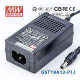 Mean Well GST18A12-P1J Power Supply 18W 12V 1.5A