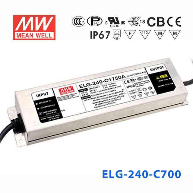 Mean Well ELG-240-C700A Power Supply 240W 700mA - Adjustable