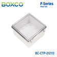 Boxco P-Series 210x210x130mm Plastic Enclosure, IP67, IK08, PC, Transparent Cover, Molded Hinge and Latch Type