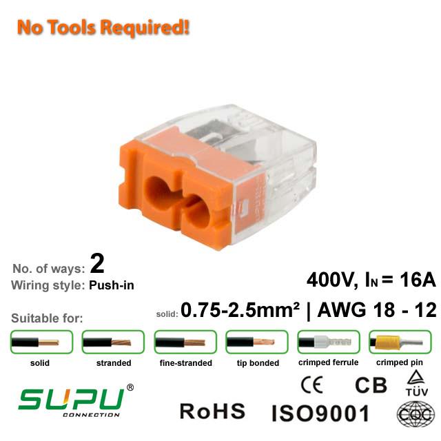 Supu 522402 Push-in Connector - 2 Way