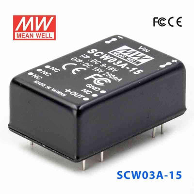 Mean Well SCW03A-15 DC-DC Converter - 3W 9~18V DC in 15V out