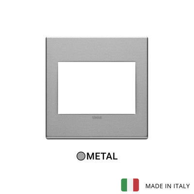 Vimar Eikon Exe Plate 3M Metal Silver - British Standard