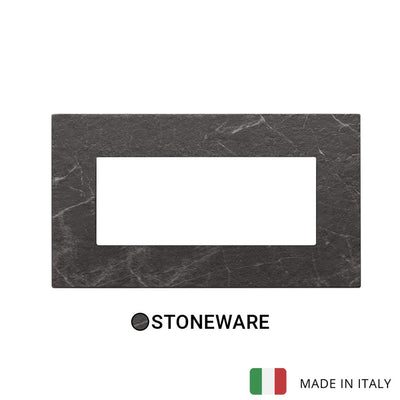 Vimar Eikon Exe Plate 5M Marbl Stoneware Black Marquina