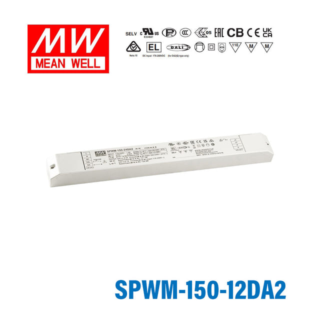 MEAN WELL SPWM-150-12DA2 150W 12V CV LED Driver 12.5A