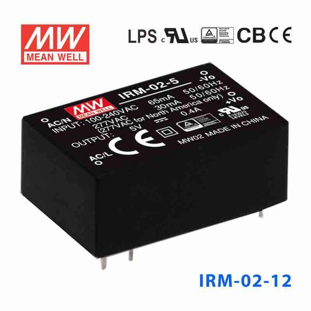 Mean Well IRM-02-12 Switching Power Supply 2W 12V 167mA - Encapsulated