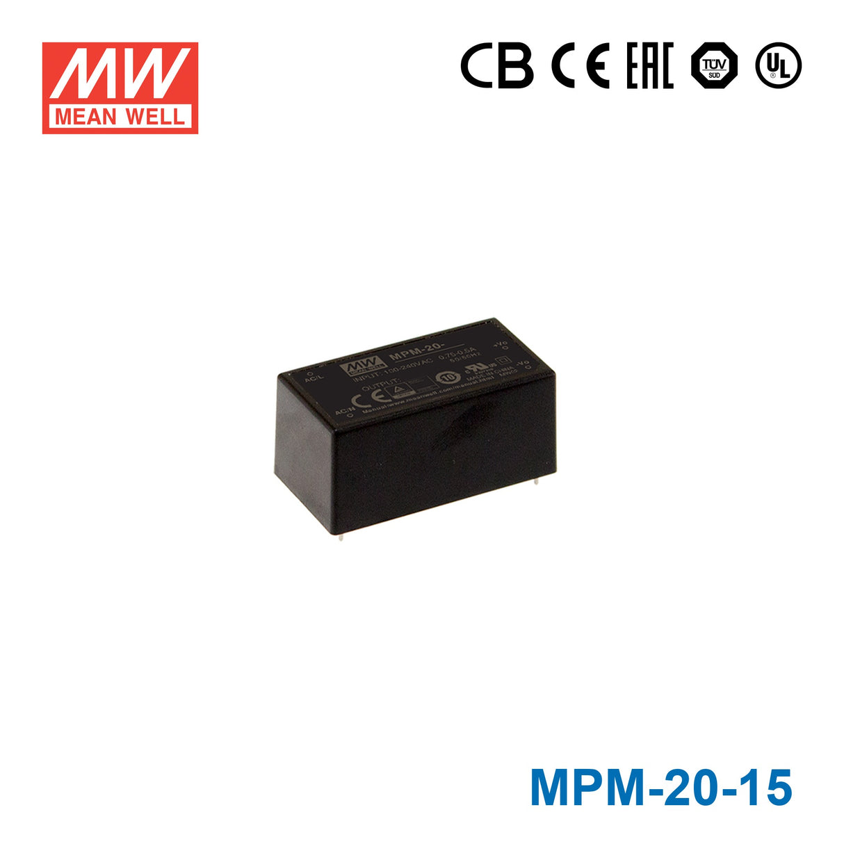 Mean Well MPM-20-15 Power Supply 20W 15V 1.4A
