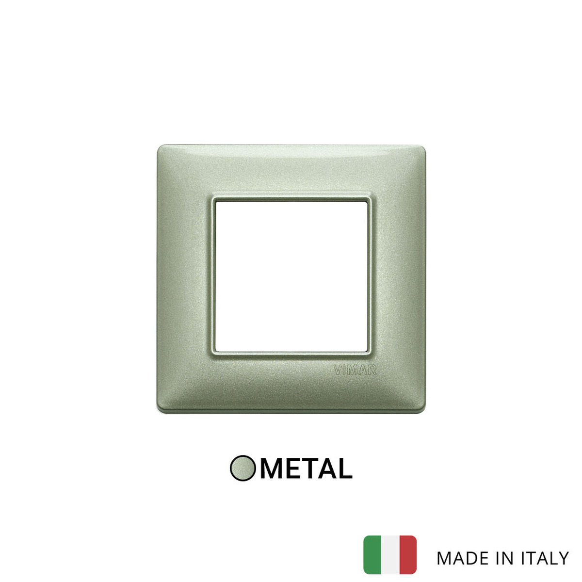 Vimar Plana Plate 2M Metal Metallized Green - Square