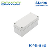 Boxco S-Series 80x180x70mm Plastic Enclosure, IP67, IK08, ABS, Grey Cover, Screw Type
