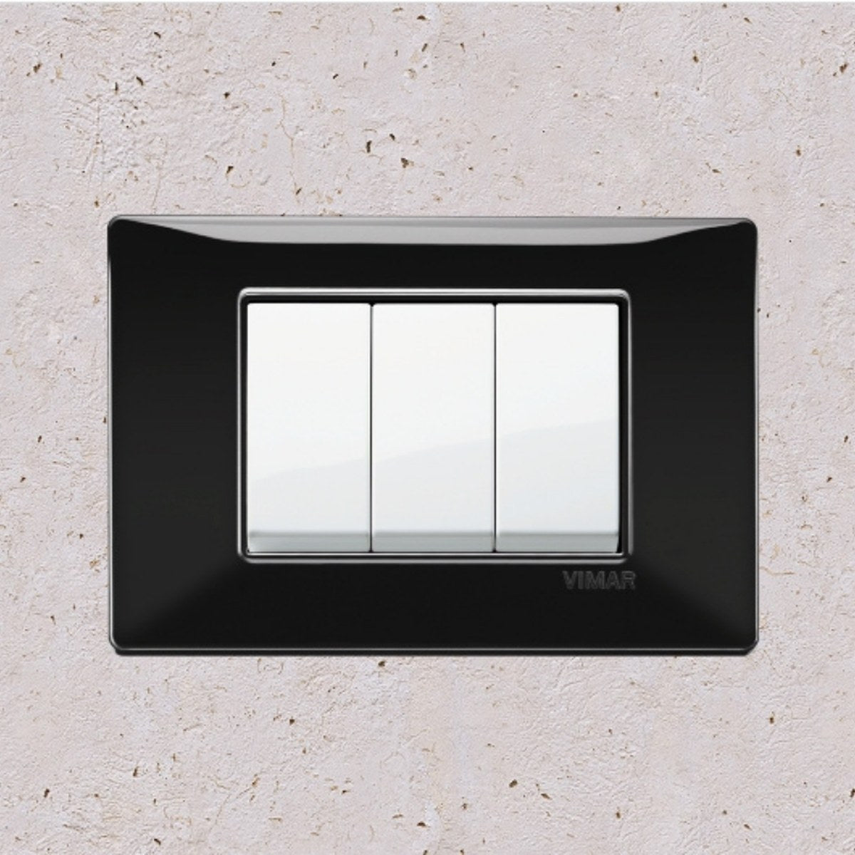 Vimar Plana Plastic 3 Gang Switch - Black - 16A - PHOTO 10