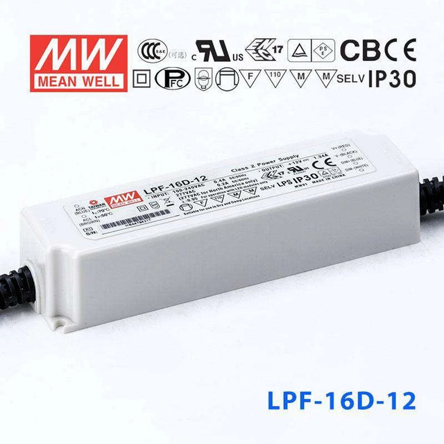 Mean Well LPF-16D-12 Power Supply 16W 12V - Dimmable 1.34A