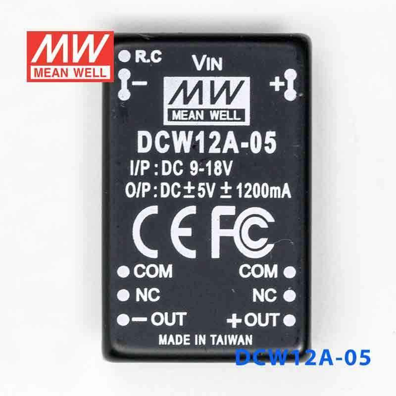 Mean Well DCW12A-05 DC-DC Converter - 12W - 9~18V in ±5V out 1.2A - PHOTO 2