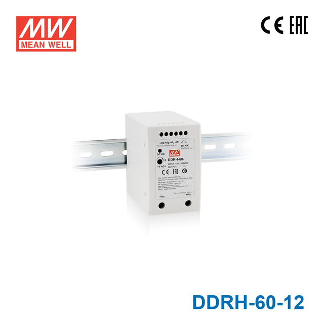 Mean Well DDRH-60-12 Ultra Wide Input DC-DC Converter, 60W 12V 5A