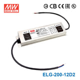Mean Well ELG-200-12D2 AC-DC Single output LED Driver Mix Mode (CV+CC) with PFC 16A