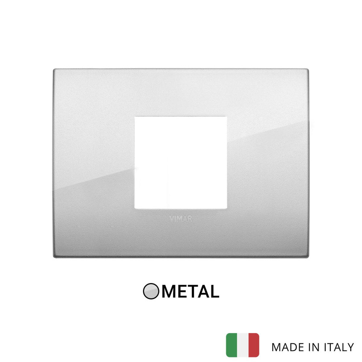 Vimar Arke Classic Plate 2centrM Metal Silver