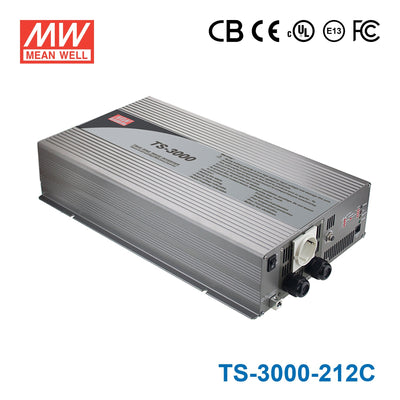 Mean Well TS-3000-212C True Sine Wave 3000W 12VDC to 230VAC 13A - DC-AC Power Inverter