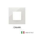 Vimar Eikon Plate 2M Glass Cream White - Square