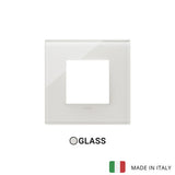 Vimar Eikon Plate 2M Glass Cream White - Square