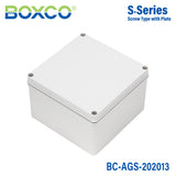 Boxco S-Series 200x200x130mm Plastic Enclosure, IP67, IK08, ABS, Grey Cover, Screw Type
