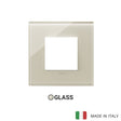 Vimar Eikon Exe Plate 2M Glass Canvas White - Square