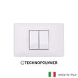 Vimar Plana Plastic 2 Gang Switch - White - 16A