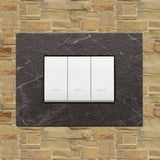 Vimar Eikon Marble 3 Gang Switch - Black Marquina - 16A - PHOTO 1