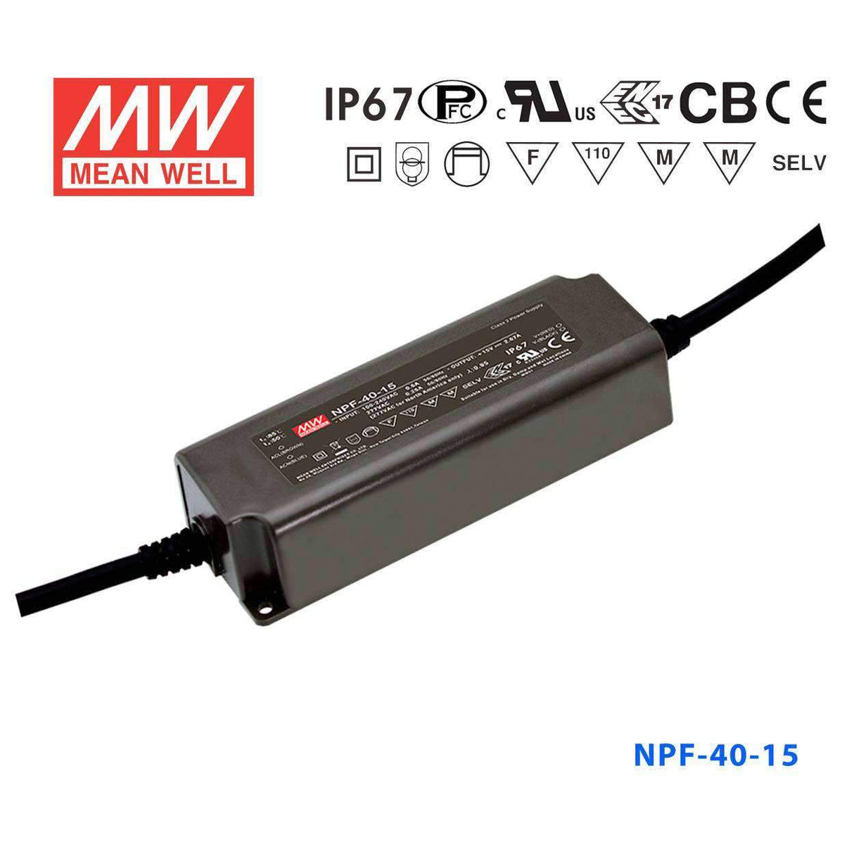 Mean Well NPF-40-15 Power Supply 40W 15V
