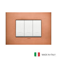 Vimar Eikon Metal 3 Gang Switch - Brushed Copper - 16A