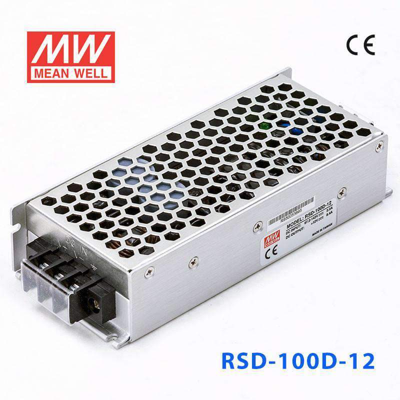 Mean Well RSD-100D-12 DC-DC Converter - 100.8W - 67.2~143V in 12V out 8.4A
