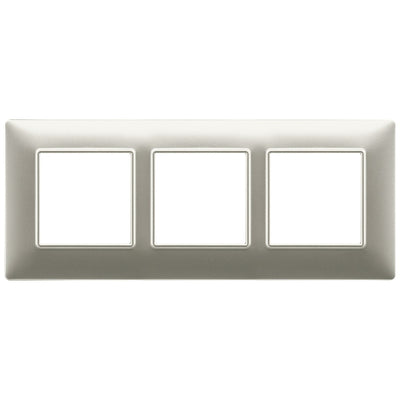 Vimar Plana Plate 6M Technopolymer Matt Nickel