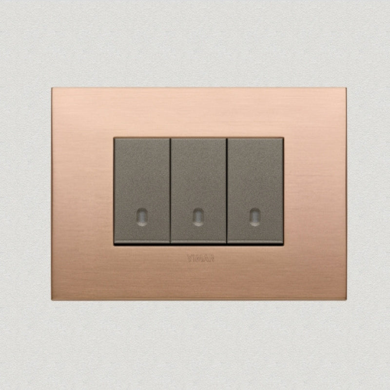 Vimar Arke Metal 3 Gang switch - Brushed Copper - 16A - PHOTO 3