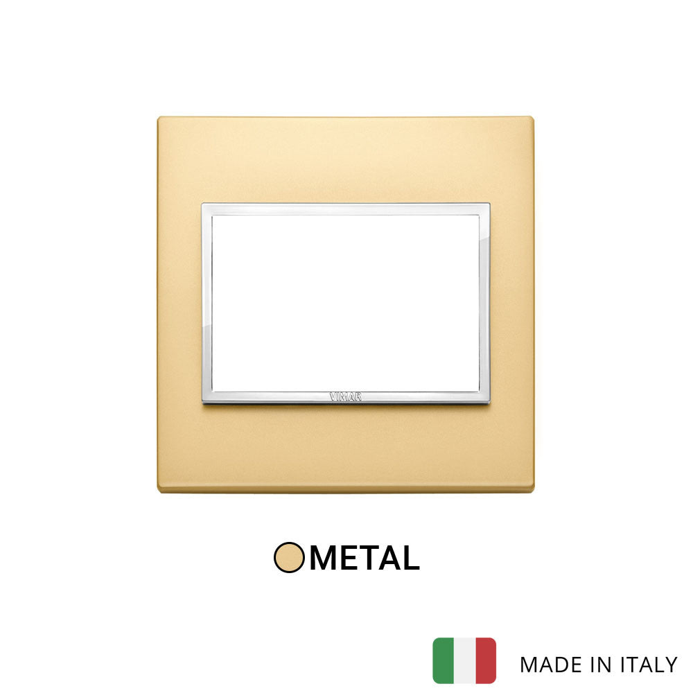 Vimar Eikon Evo Plate 3M Aluminium Satin Gold - British Standard