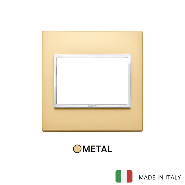 Vimar Eikon Evo Plate 3M Aluminium Satin Gold - British Standard