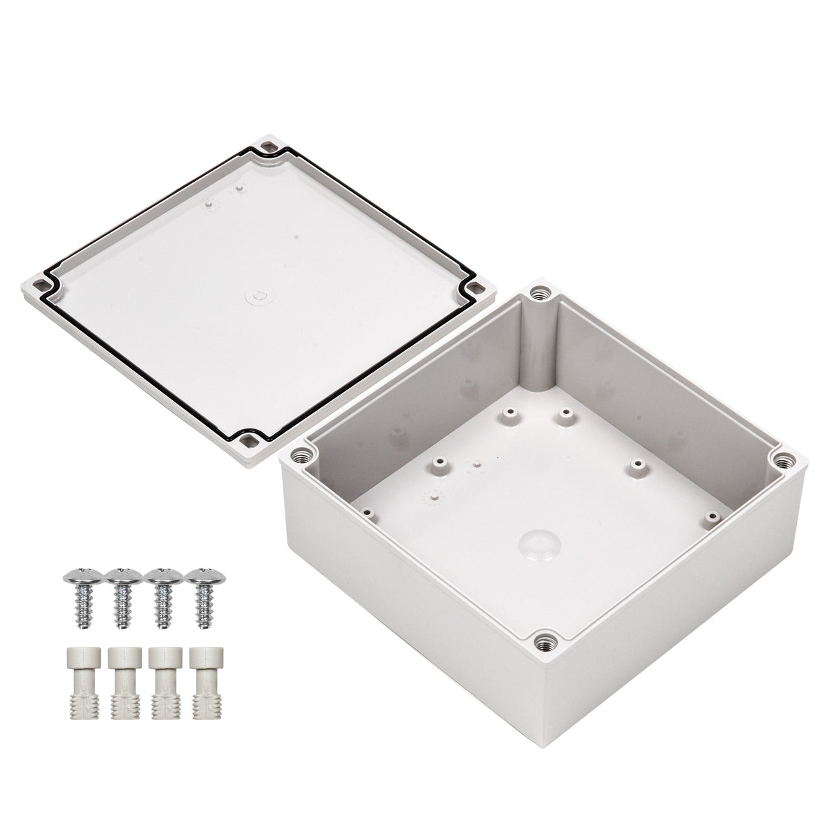 Boxco M-Series 180x180x75mm Plastic Enclosure, IP67, IK08, PC, Grey Cover, Screw Type - PHOTO 2