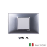 Vimar Plana Metal 1 Gang Switch - Brushed Aluminum - 16A - PHOTO 2