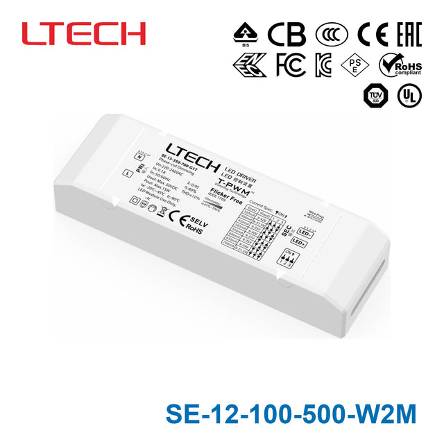 Ltech SE-12-100-500-W2M 12W 9-42VDC CC DMX512 LED Driver 0.1-0.5A