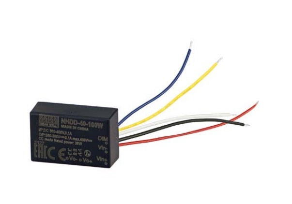 Mean Well NHDD-40-100 36W 100mA 360-400VDC Constant Current Driver - Wired Type