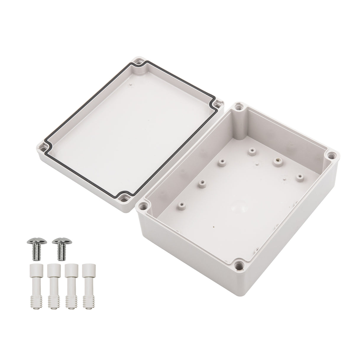 Boxco S-Series 150x200x75mm Plastic Enclosure, IP67, IK08, ABS, Grey Cover, Screw Type - PHOTO 1