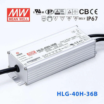 Mean Well HLG-40H-36B Power Supply 40W 36V - Dimmable 1.12A