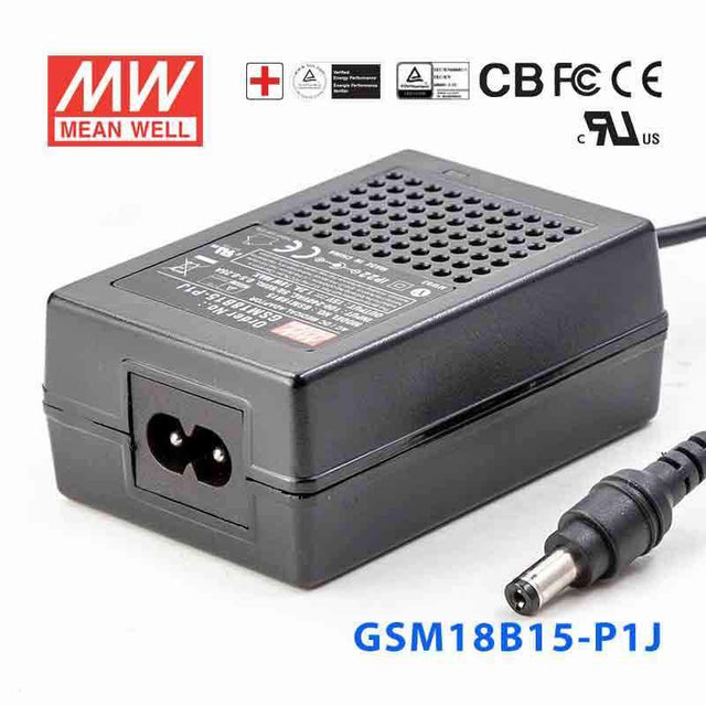 Mean Well GSM18B15-P1J Power Supply 18W 15V