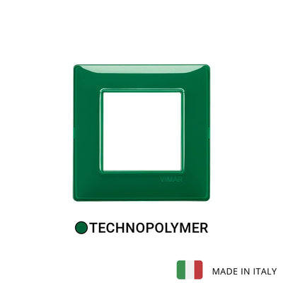 Vimar Plana Plate 2M Technopolymer Green - Square