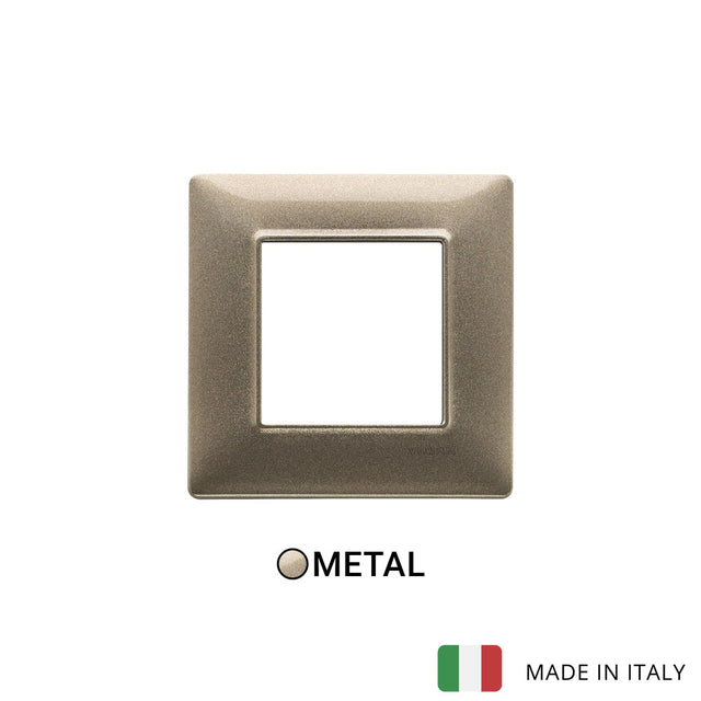 Vimar Plana Plate 2M Metal Metallized Bronze - Square