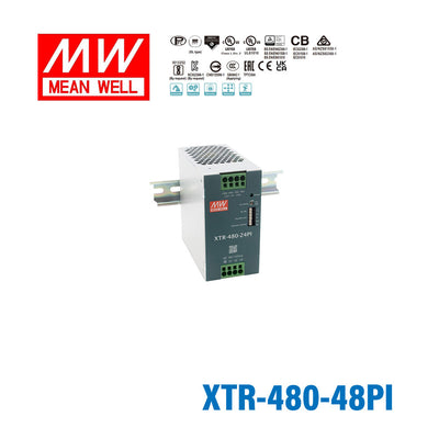Mean Well XTR-480-48PI Three Phase Din Rail Power Supply 480W 48V - Push In 10A