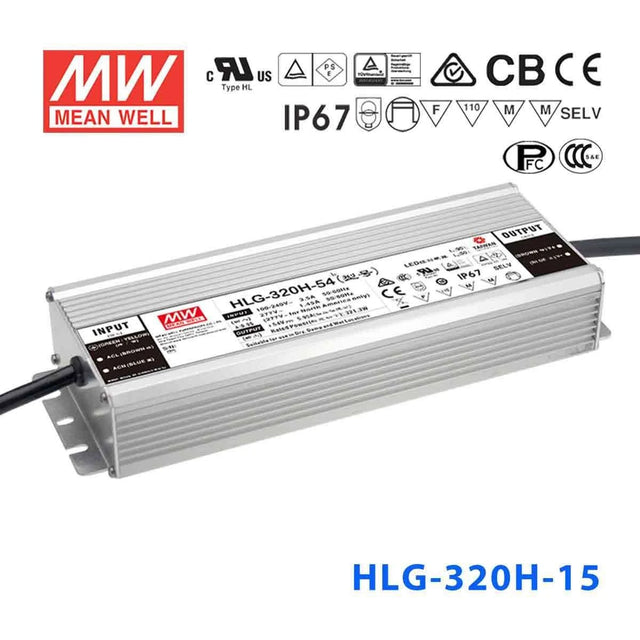 Mean Well HLG-320H-15 Power Supply 285W 15V 19A
