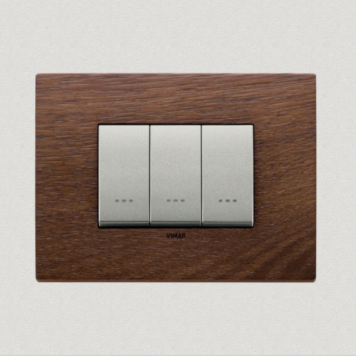 Vimar Eikon Wood 3 Gang Switch - American Walnut - 16A - PHOTO 4