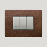Vimar Eikon Wood 3 Gang Switch - American Walnut - 16A - PHOTO 4