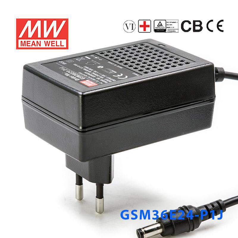 Mean Well GSM36E24-P1J Power Supply 36W 24V 1.5A