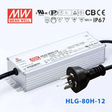 Mean Well S-HLG-80H-12 Power Supply 60W 12V with AU/NZ plug 5A