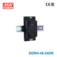 Mean Well DDRH-45-24DR Ultra Wide Input DC-DC Converter, 45W 24V, Din Rail Type 1.87A